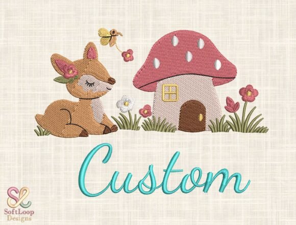 Adorable Custom Deer Embroidery for Etsy