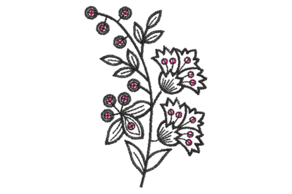 Charming Beautiful Wildflowers Embroidery Design