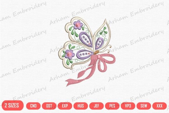Elegant Floral Butterfly for Seasonal Embroidery