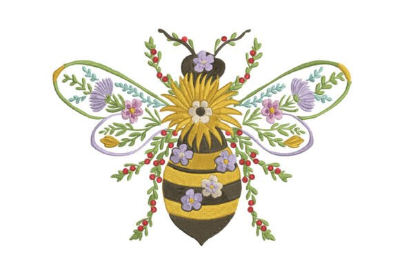 Floral Bee Embroidery Design: A Perfect Seasonal Touch