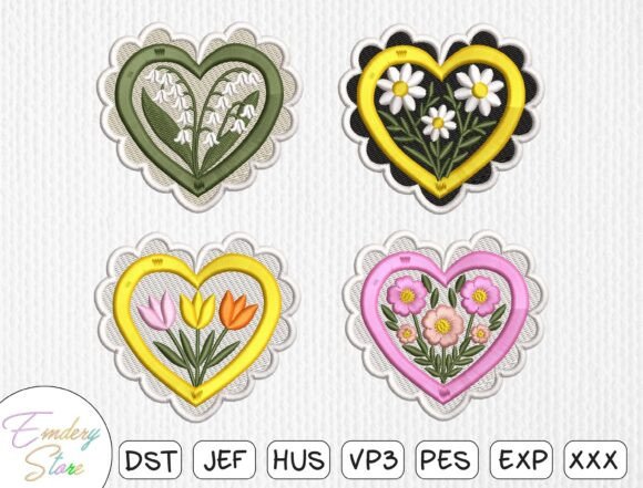 Floral Heart Patch: A Touch of Vintage Elegance