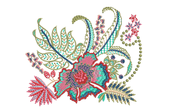 Graceful Beautiful Flower Bouquet Embroidery
