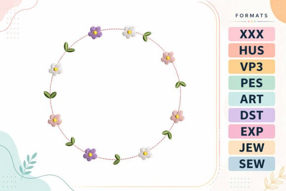 Minimal Floral Circle Frame: A Delicate Embroidery Gem