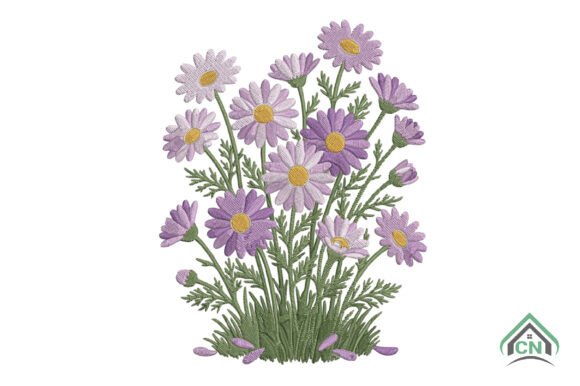 Purple Daisy Flower Embroidery: A Vibrant Touch