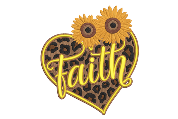 Stunning Sunflower Leopard Heart Design